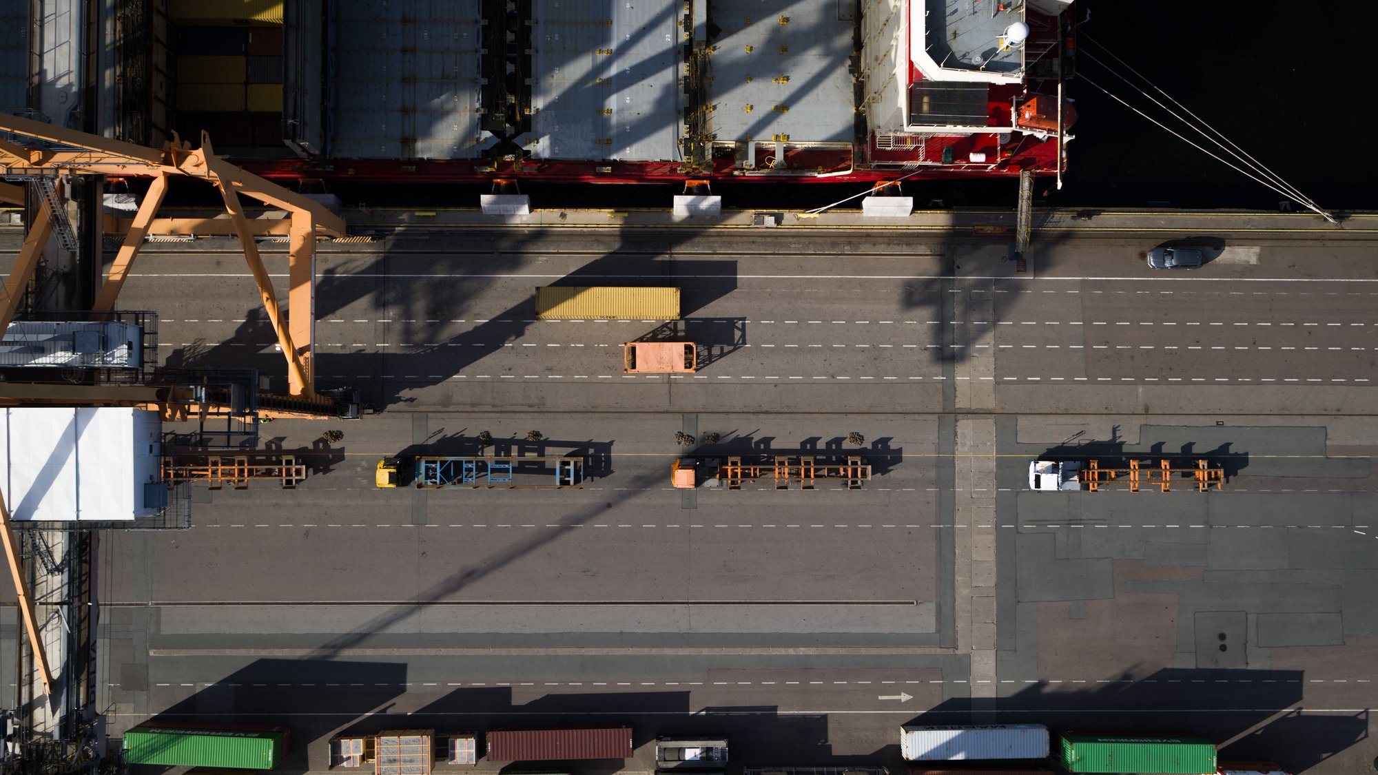 FERNRIDE-enabled Autonomous Terminal Tractor lines up with other vehicles